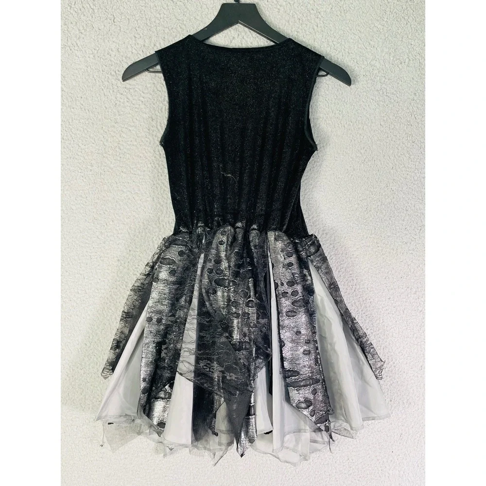 Spirit‎ Halloween Dress Girls Large Black Silver Lace Costume Party Witch - Picture 12 of 12